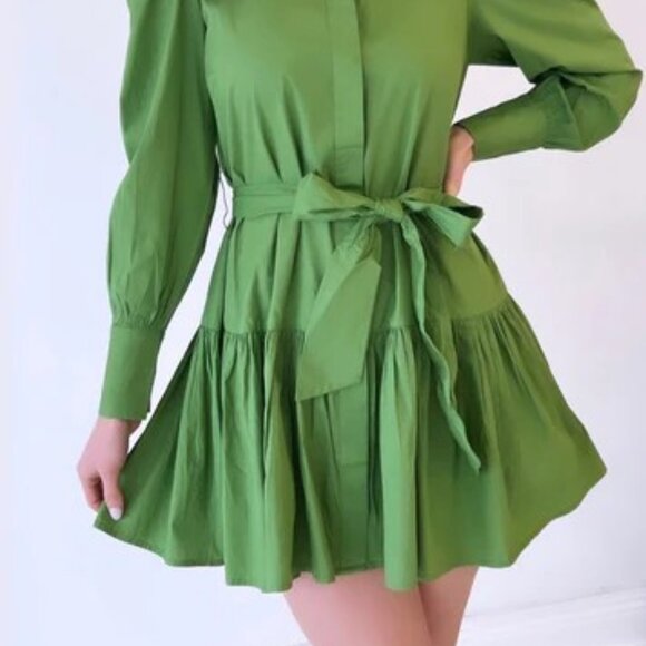 LaRoque Size M Green Button Down Dress - Picture 2 of 7